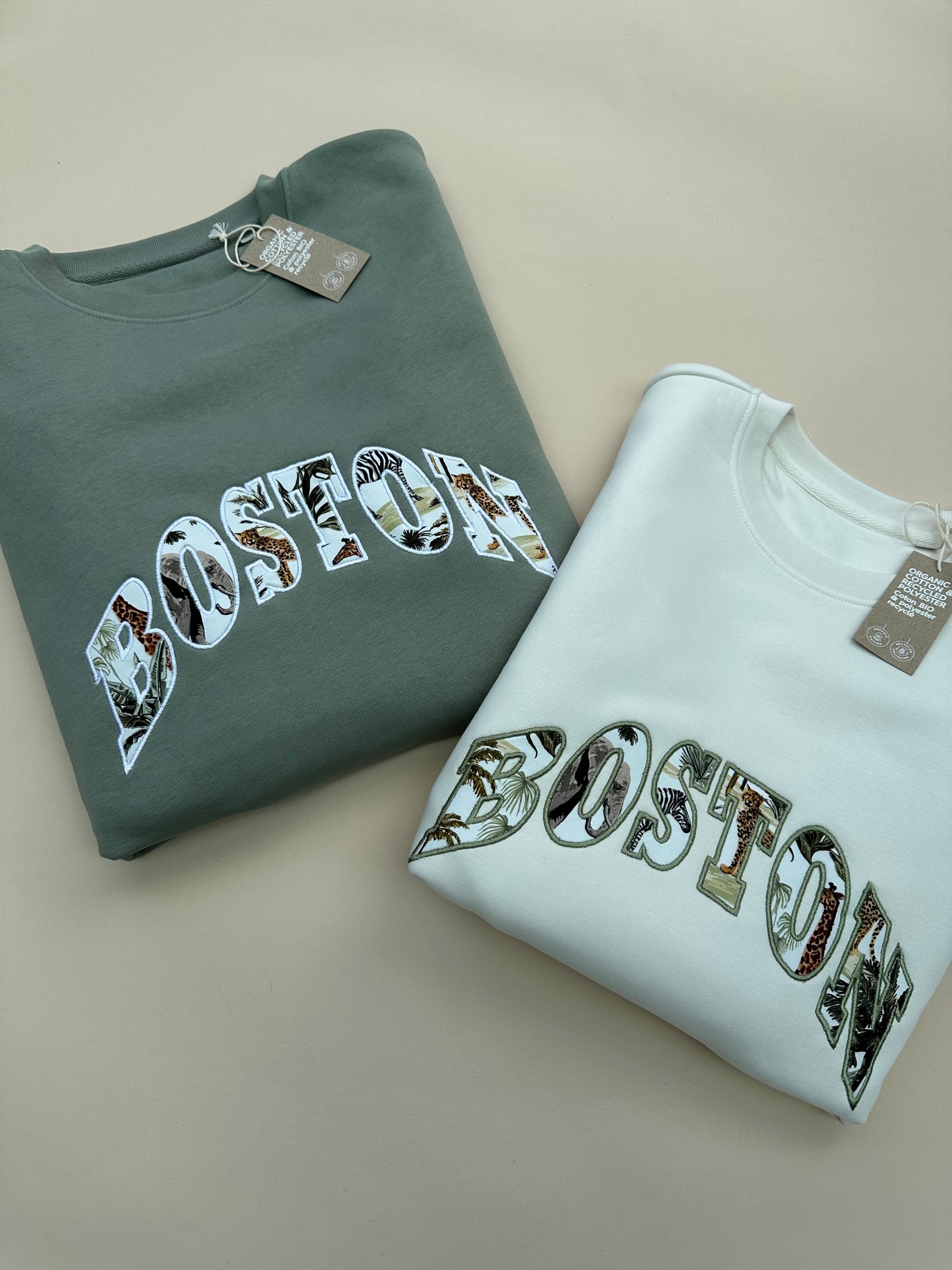 Custom Appliqué Sweatshirt in Curved Font - Choose your fabric
