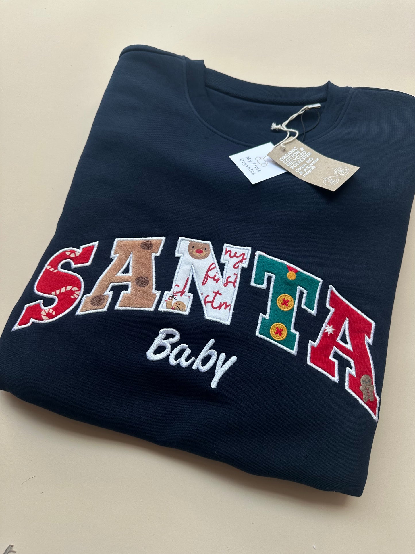 Custom Keepsake Appliqué Sweatshirt in Curved Font.