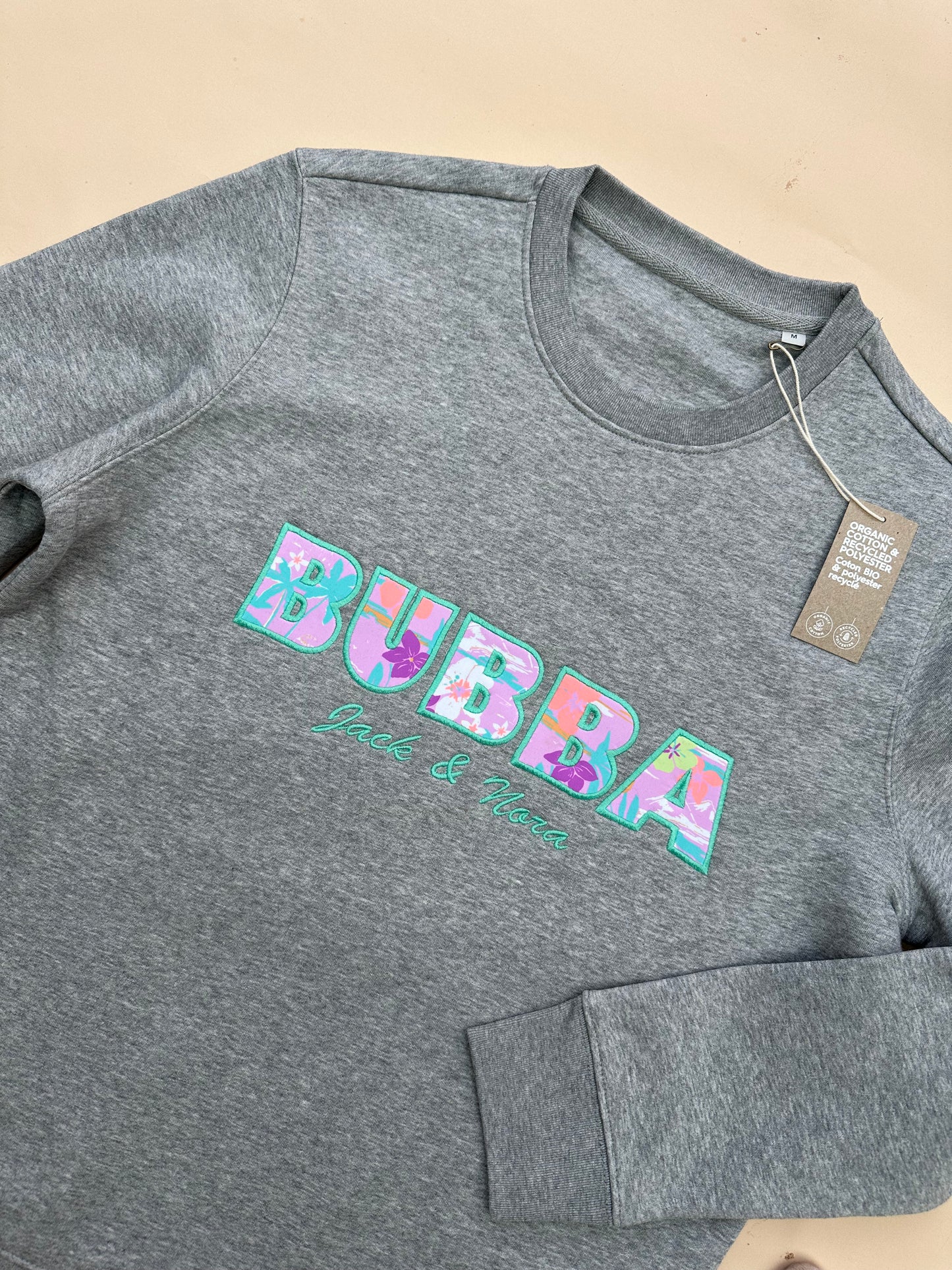 Custom Keepsake Appliqué Sweatshirt in Block Font