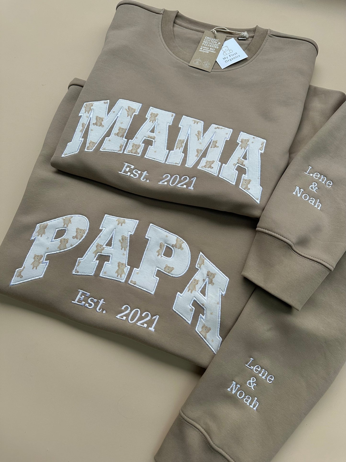 Custom Keepsake Appliqué Sweatshirt in Curved Font.