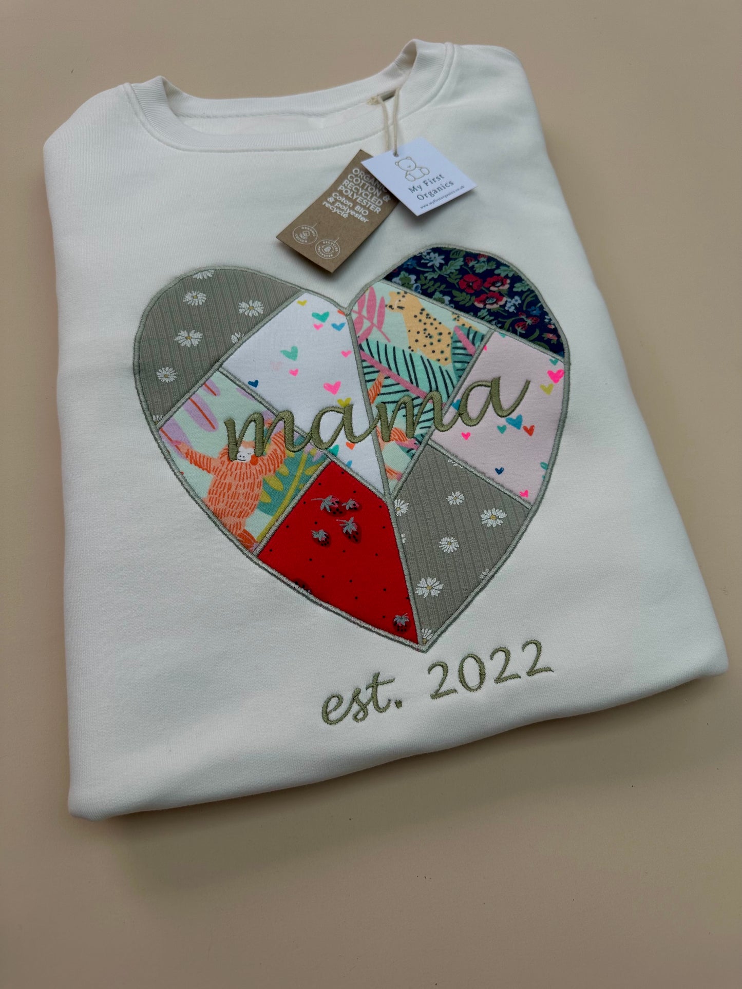 Custom Keepsake Patchwork Heart Sweatshirt