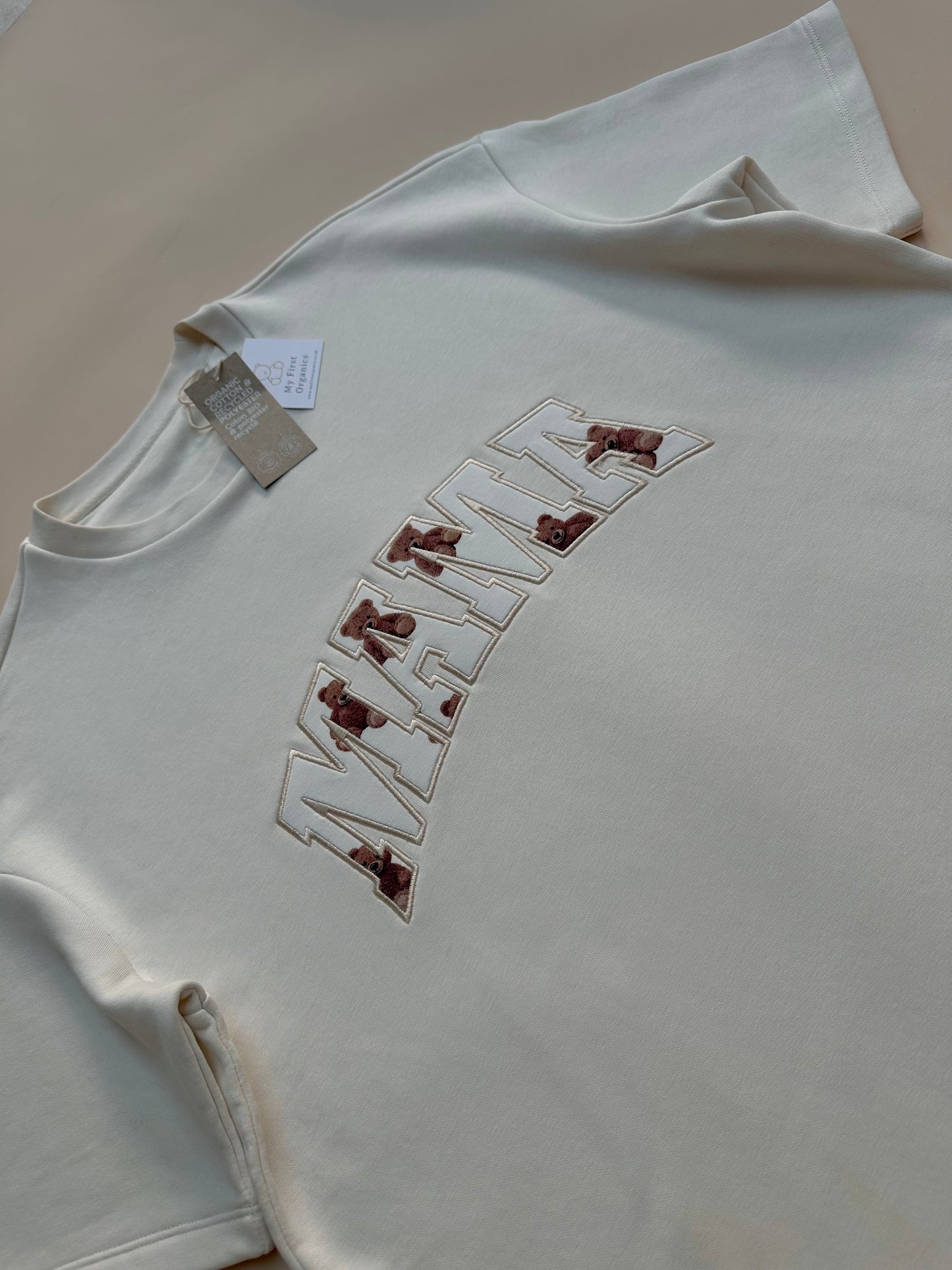 Custom Keepsake Appliqué Tshirt in Curved Font.