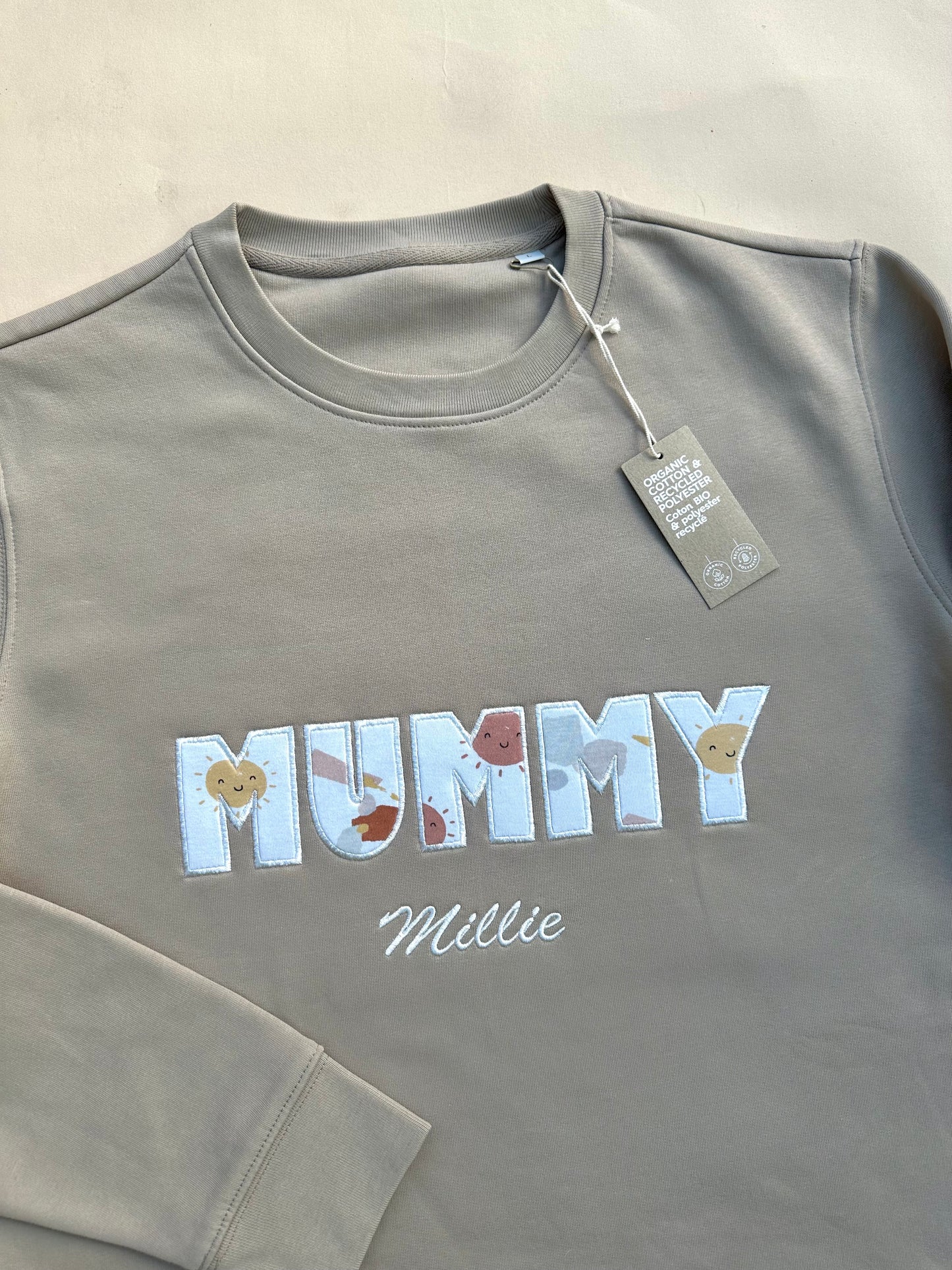 Custom Keepsake Appliqué Sweatshirt in Block Font