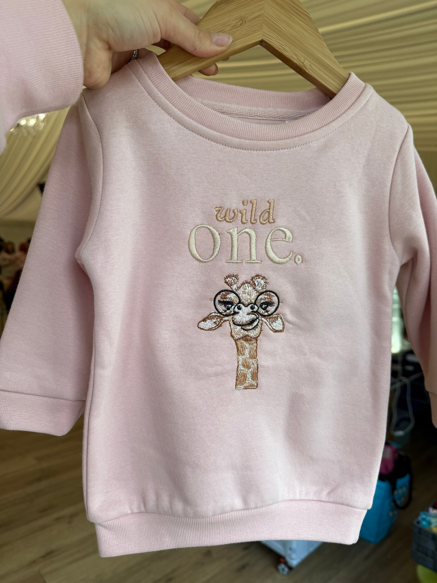 Wild One Pink Birthday sweatshirt 12-18m