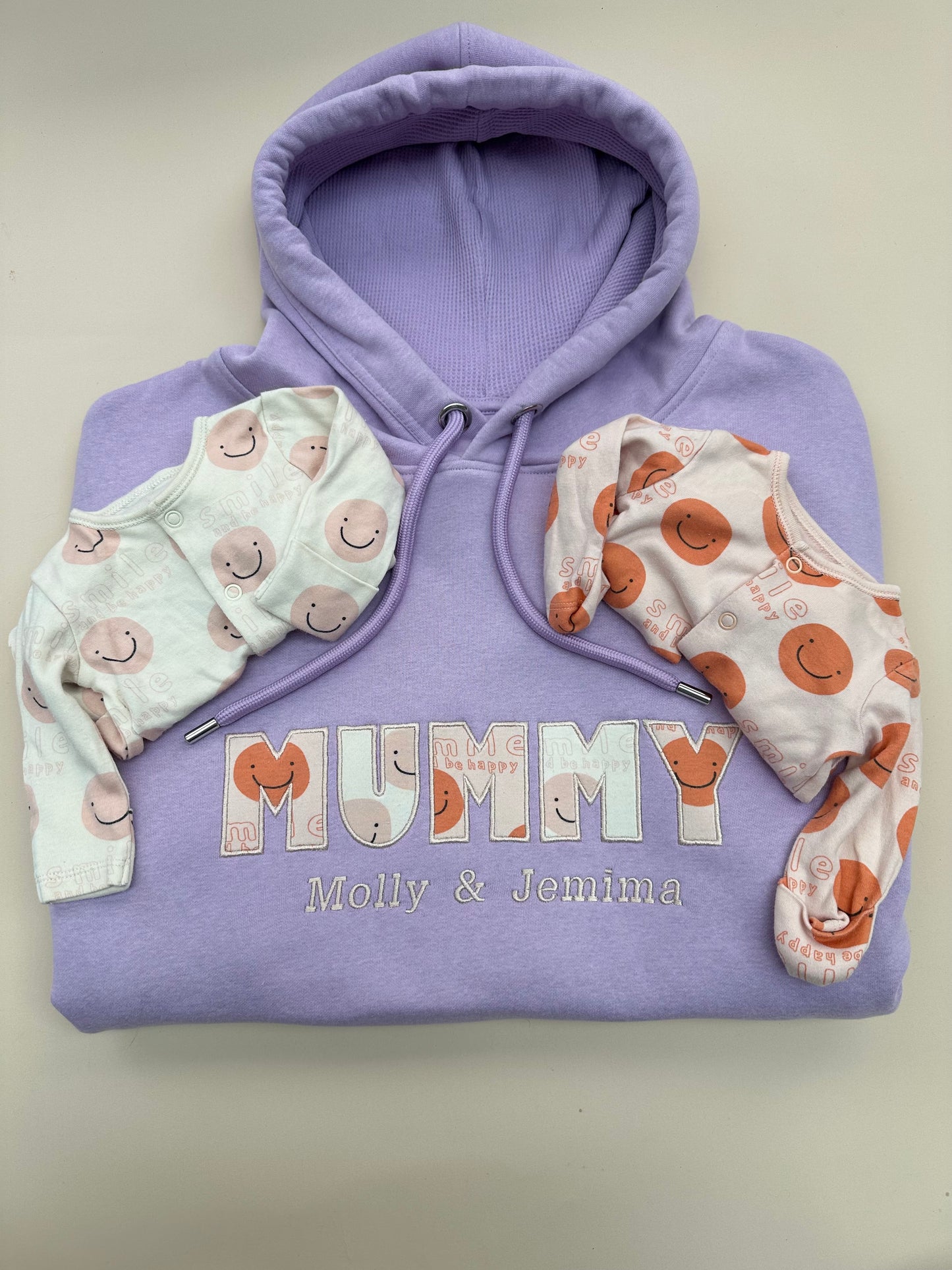 Keepsake Applique Hoodie in Block Font