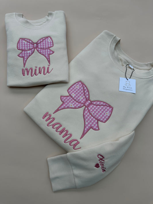 Mama & Mini Matching Bow Sweatshirts - Choose your fabric