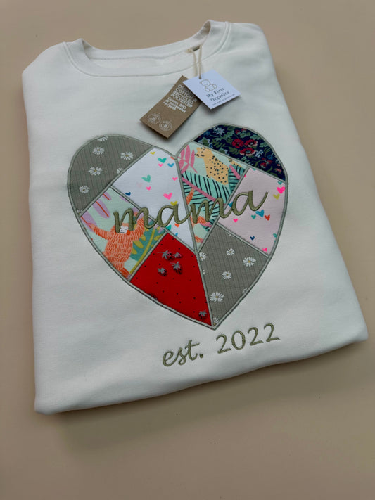 Custom Keepsake Patchwork Heart Sweatshirt