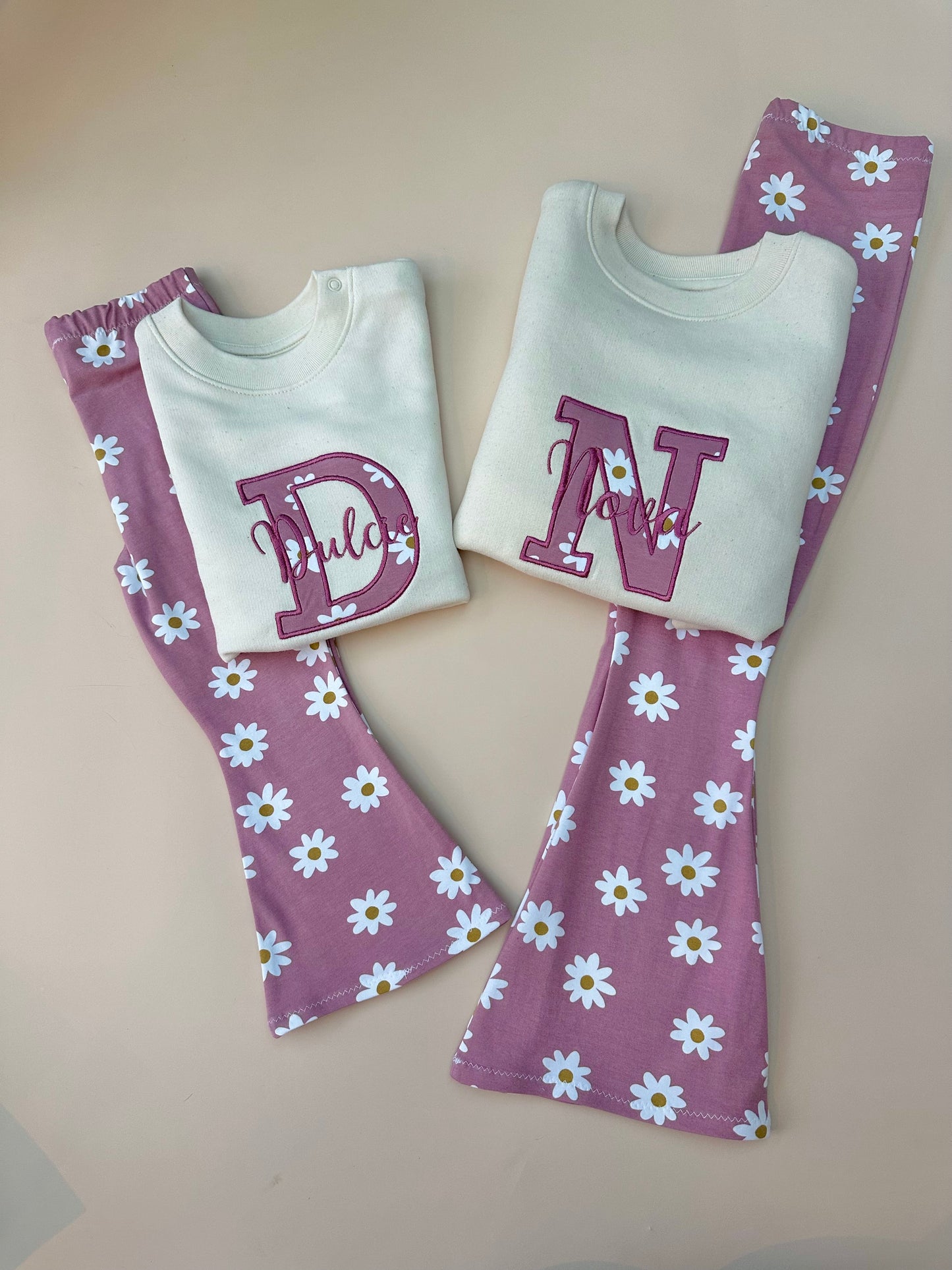 Childrens Personalised Initial Sweatshirt & Matching Flares - Choose your fabric