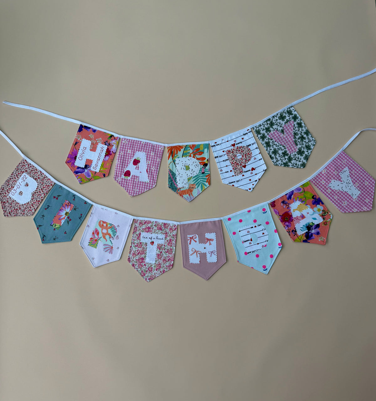 Handmade Keepsake Banner - Name or Any Wording
