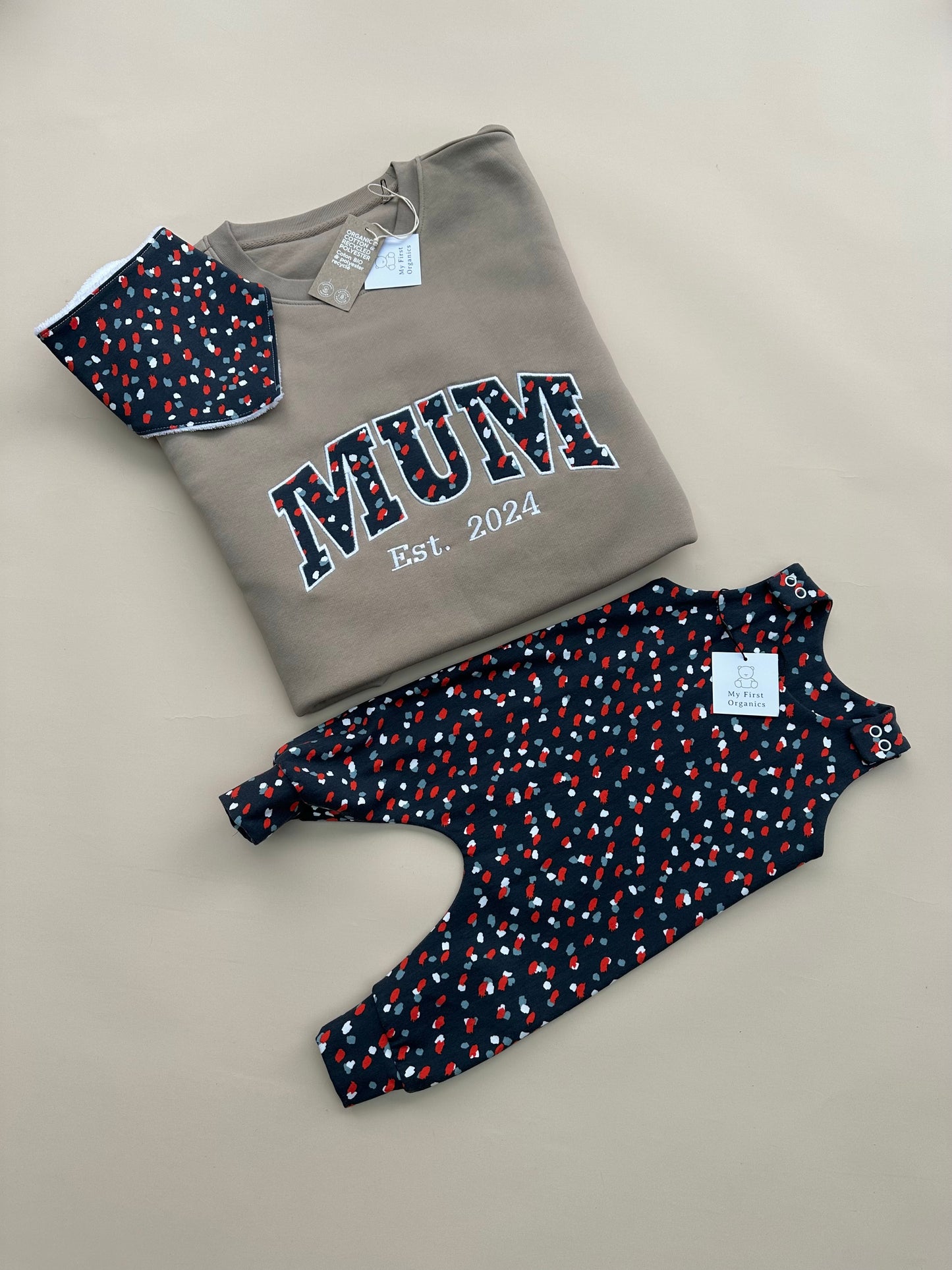 Appliqué Sweatshirt & Matching Baby Outfit - Choose your fabric