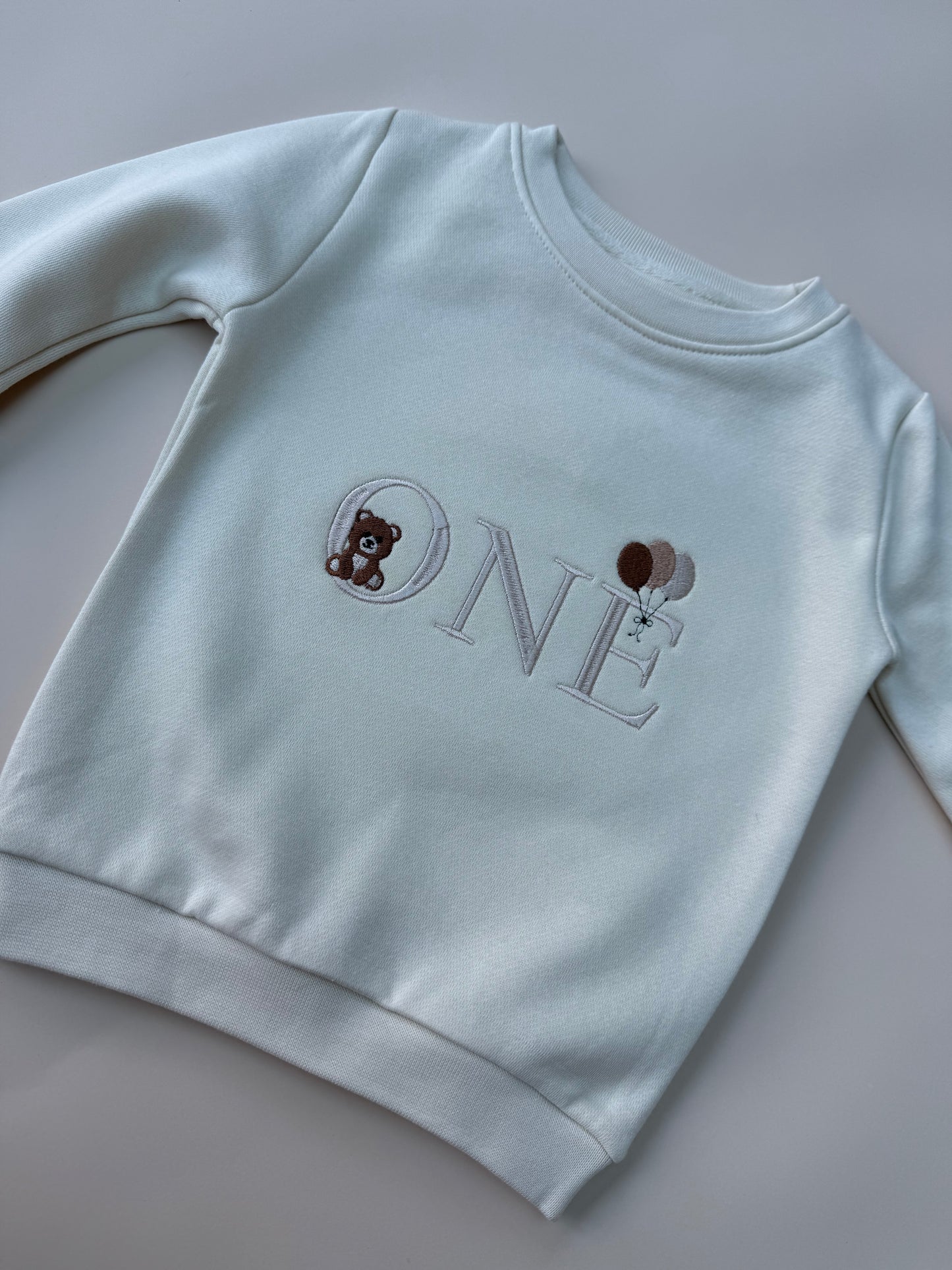 ONE Teddy Birthday Beige Sweatshirt 12-18m