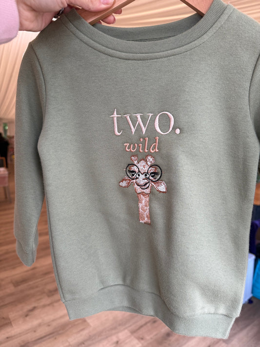 Two Wild Olive Birthday Sweatshirt Size 18-24m