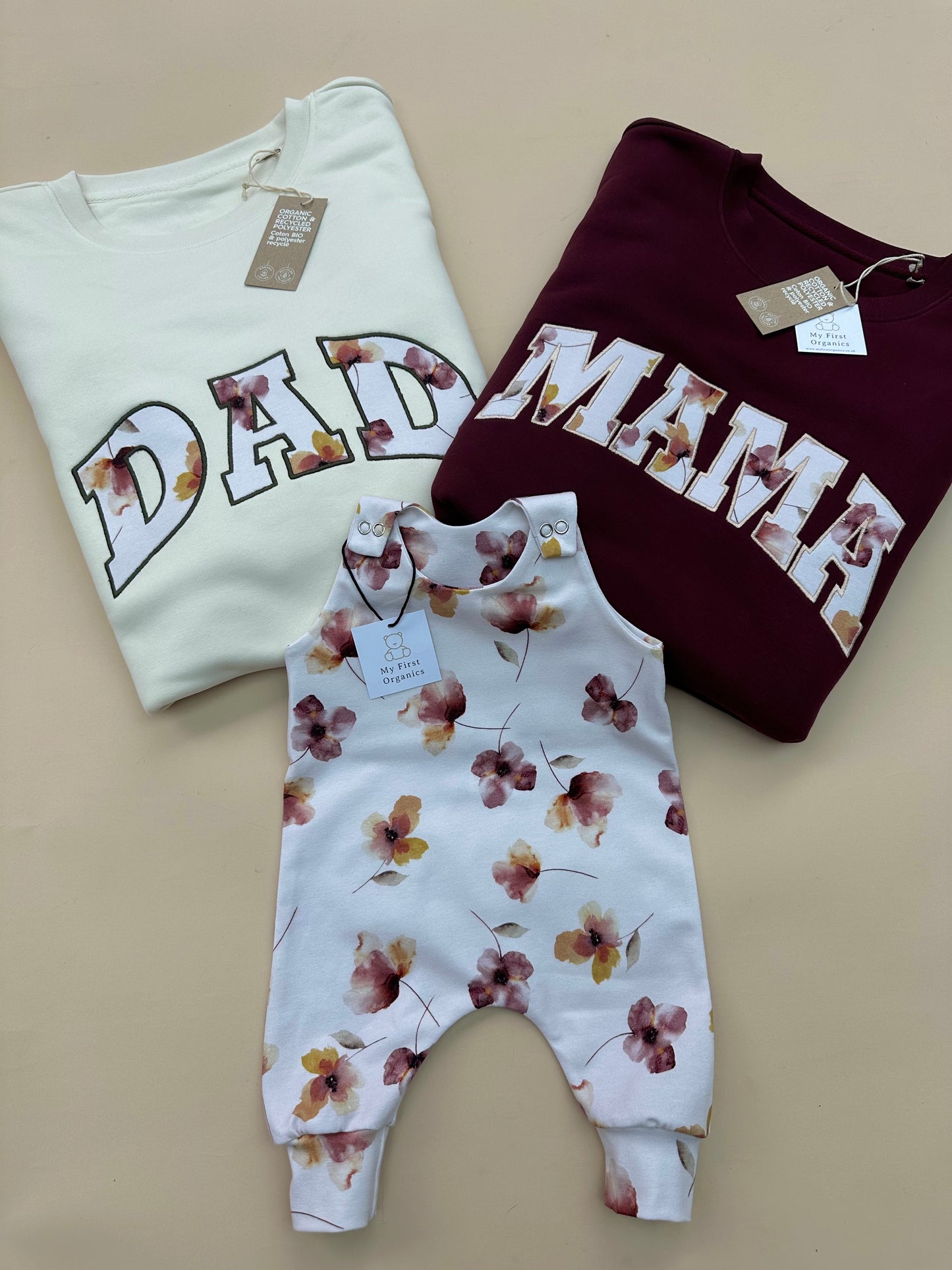 Appliqué Sweatshirt & Matching Baby Outfit - Choose your fabric