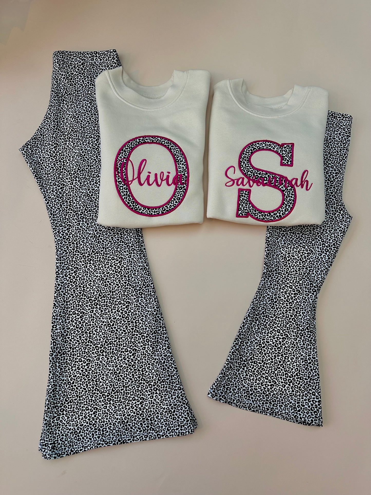 Childrens Personalised Initial Sweatshirt & Matching Flares - Choose your fabric