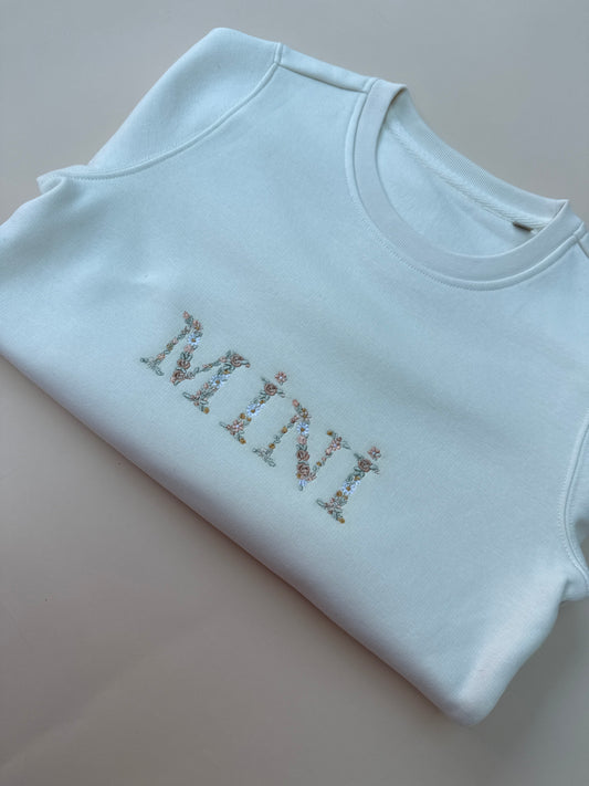 MINI floral Ivory Sweatshirt Age 6-8 years