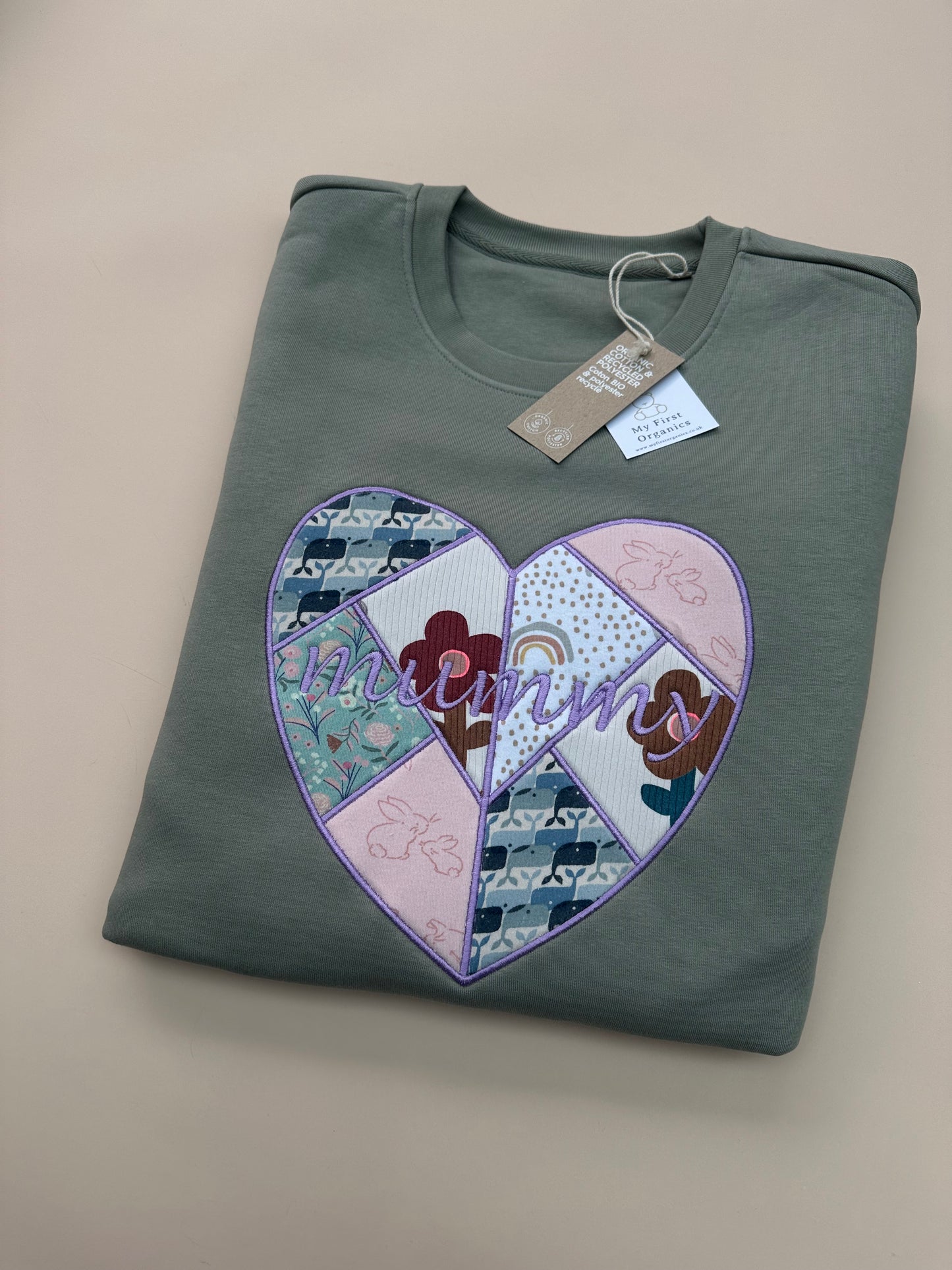 Keepsake Patchwork Heart Sweatshirt - Personalise with any word