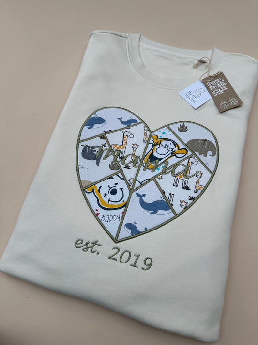 Keepsake Patchwork Heart Sweatshirt - Personalise with any word